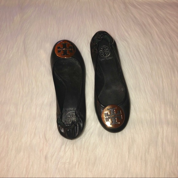 Tory Burch”Revo”Black Leather Flat,Size-6 - Picture 5 of 6